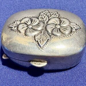 Sterling Silver Floral Trinket Box